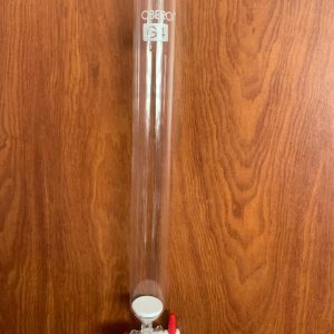 COLUMNA LLAVE PTFE Y FRITA POROSA 30 MM DIAMETRO Y 40 CM LARGO OBEROI-CROMATOGRAFIA