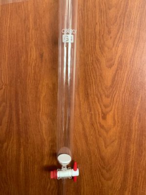 COLUMNA LLAVE PTFE Y FRITA POROSA 30 MM DIAMETRO Y 40 CM LARGO OBEROI-CROMATOGRAFIA