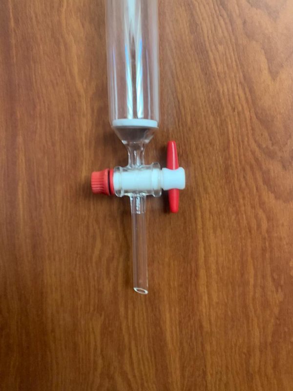 COLUMNA LLAVE PTFE Y FRITA POROSA 30 MM DIAMETRO Y 40 CM LARGO OBEROI-CROMATOGRAFIA - Imagen 2
