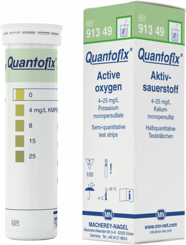 QUANTOFIX OXIGENO ACTIVO POTASIO MONOPERSULFATO TIRAS 6 X 95MM MACHEREY NAGEL 100 UNIDADES 91349