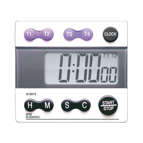 TIMER DE 4 CANALES INDEPENDIENTES C/DISPLAY EXTRA GRANDE SPER SCIENTIFIC UN810015