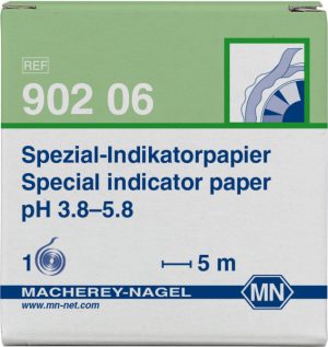 PAPEL INDICADOR PH 3.8 - 5.8 GRAD 0.5 ROLLO 5 M X 7 MM ANCHO MACHEREY NAGEL UN 90206