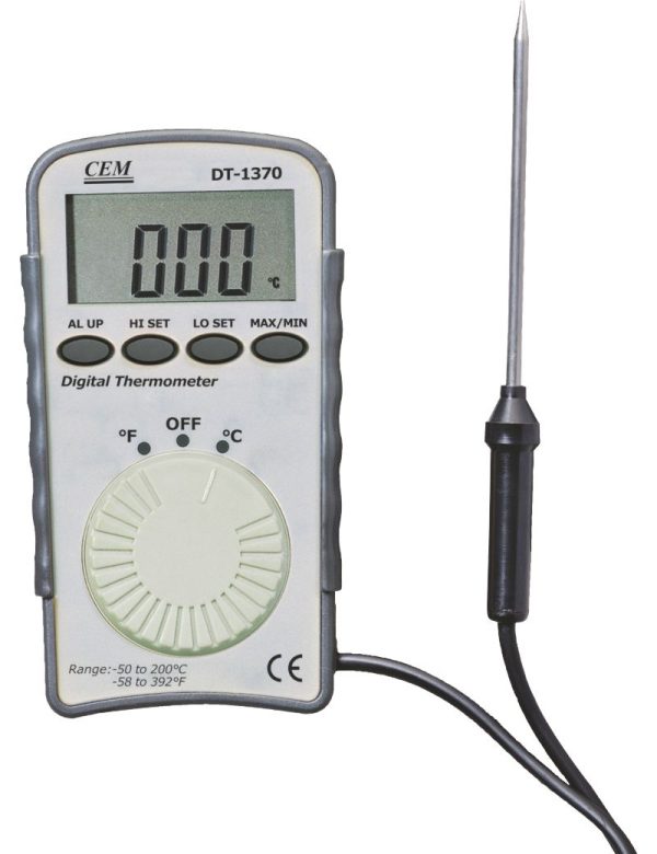 TERMOMETRO SONDA 1,5DE RAPIDA RESPUESTA MTS -50 A 200øC MARCA CEM DT-1370