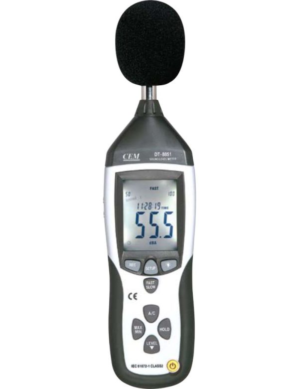 SONOMETRO DIGITAL +-1.4dB 31.5HZ-8KHZ CEM DT-8851
