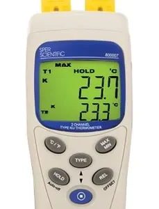 TERMOMETRO 2 CANALES P SONDAS TIPO K/J, CERTIFICADO TRAZABLE AL NIST SPER SCIENTIFIC UN 800007C