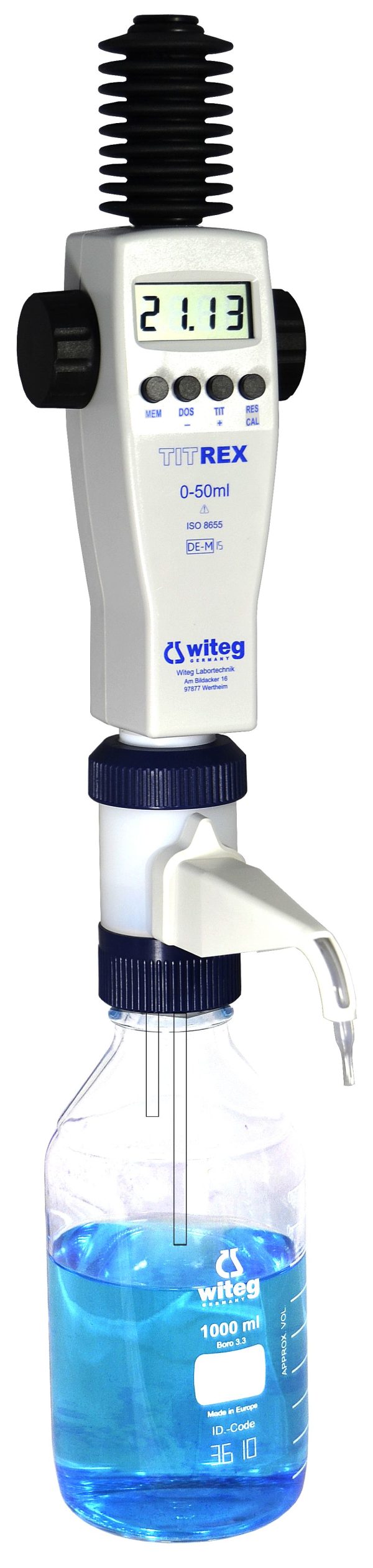 BURETA DIGiTAL ALEMANA HASTA 50ML RES 0,01ML MODELO TITREX 2000 TRAFO 220V 3 ADAPT WITEG GERMANY UN