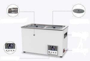 BAÑO TERMOREGULADO DIGITAL CAP. 6LT. 2 POS. TEMP 10-100°C RESOL. 0,1°C. 30x15x14CM (INT) VMTECH BHS2