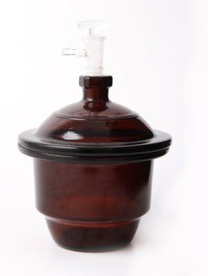 DESECADOR DE VIDRIO AMBAR 240MM S/LLAVE C/PLACA BOMEX