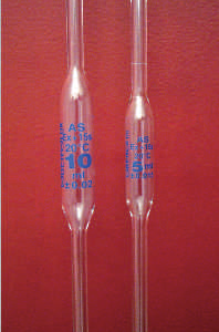 PIPETA VIDRIO AFORADA 1ML CLASE "A" CERTIFICADA OBEROI GLASS UN