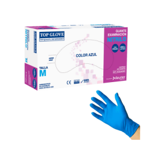 GUANTE NITRILO (AZUL) "M" 50 PARES TOP GLOVE 2417
