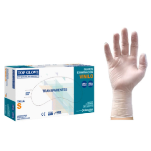 GUANTE VINILO " S " 50 PARES TOP GLOVE CJ