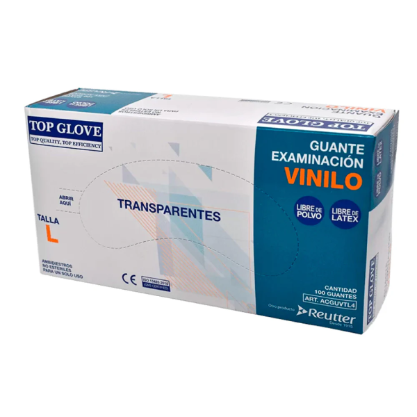 GUANTE VINILO " XL" 50 PARES TOP GLOVE CJ