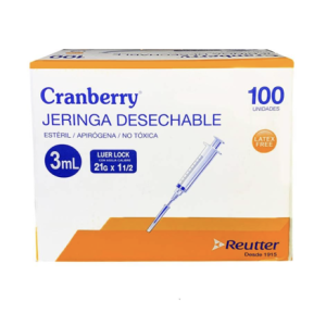 JERINGA DESECHABLE 3 ML L.LOCK CRANBERRY UN
