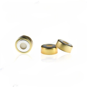 TAPA CRIMP N13TB ALUMINIO DORADO SELLO PTFE ESPESOR 2 MM CENTRO SPRENDIBLE M&N 100 UN 70232