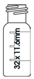 VIAL 2ML CLARO GRADUADO, BOCA ANCHA PARA TAPA ROSCA SC9291, 8-425 P/MARCAR VMTEMP. CAJA 100 UN V927