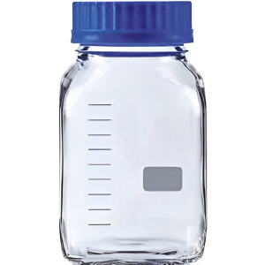 FRASCO VIDRIO GRAD. 5000ML T/ ROSCA AZUL AUTOCLAVABLE B/ANCHA HAIMEN SHENGBANG 1 UNIDAD HX-G08