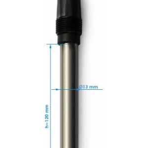 ELECTRODO PH VIDRIO 0-14 CUERPO ACERO INOX. LARGO 120MM DIA 13MM CABLE 5M CLEAN CS1540