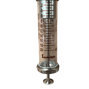 JERINGA VIDRIO 20ML LUER LOCK CENTRO METALICO SANITEX OR204