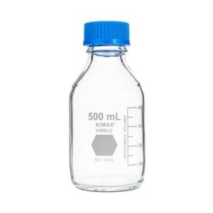 FRASCO VIDRIO 500ML T/ROSCA AZUL AUTOCLA.VMGLAS 48500