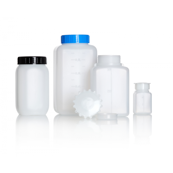 BOTELLA HDPE CUADRADA B/ANCHA GRAD.1000ML T/ROSCA AZLON UN BGE340P