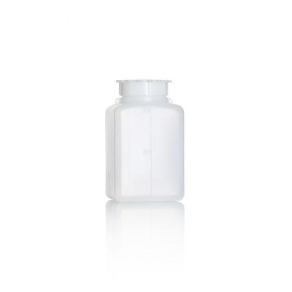 BOTELLA HDPE CUADRADA B/ANCHA GRAD 500ML T/ROSCA AZLON UN BGE336P
