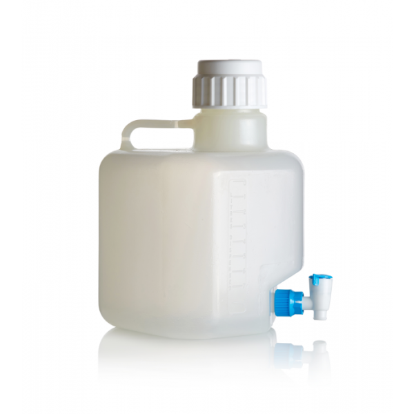 BIDON PP GRADUADO 10LT AUTOCLAVABLE C/LLAVE AZUL Y ASA AZLON UN BNP10A