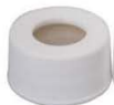 TAPA ROSCA BLANCA 24-400 ORIFICIO CENTRAL CON SEPTA PTFE/SILICONA 100UN